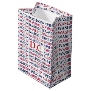Washington DC Typography Medium Gift Bag