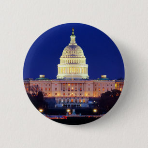 Washington DC United States Capitol at Dusk 2 Inch Round Button