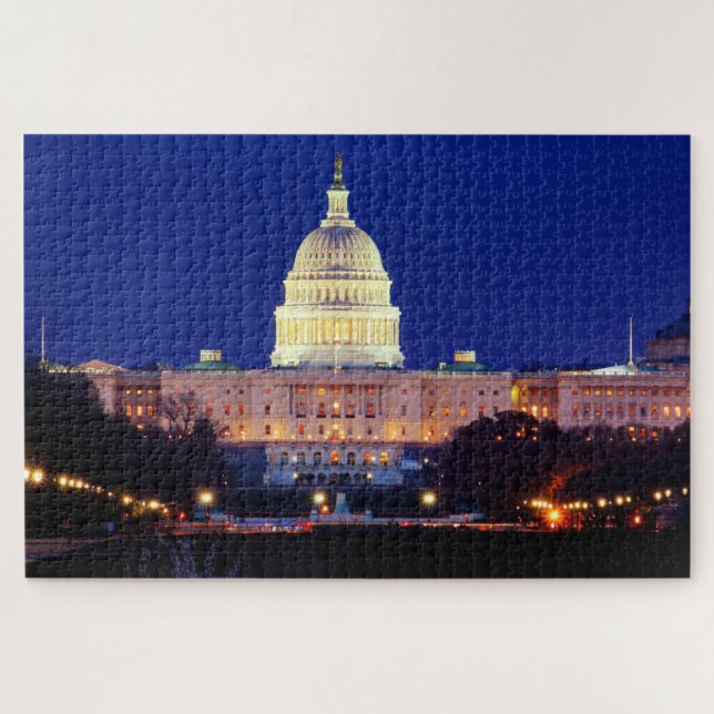 Washington DC United States Capitol at Dusk Jigsaw Puzzle (Horizontal)