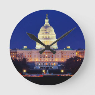 Washington DC United States Capitol at Dusk Round Clock