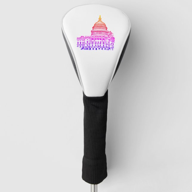 Washington DC USA Capitol Sketch Golf Head Cover (Front)