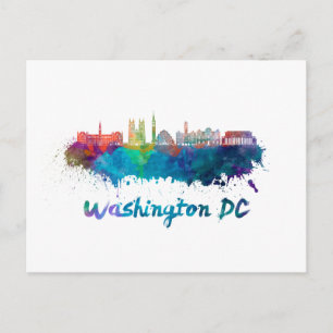 Washington DC V2 skyline in watercolor Postcard
