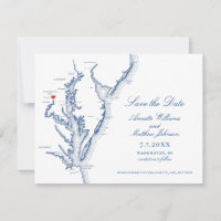 Washington DC Wedding Elegant Navy Map