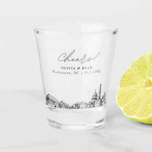 Washington DC Wedding Favour Personalized Cheers Shot Glass