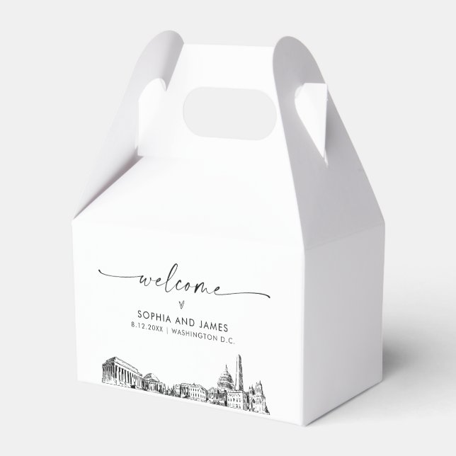 Washington DC Wedding Personalized Favour Box (Front Side)