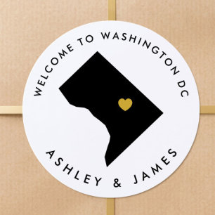 Washington DC Wedding Welcome Sticker Tag, Capital