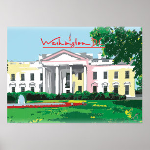 Washington DC - White House digital painting Poster