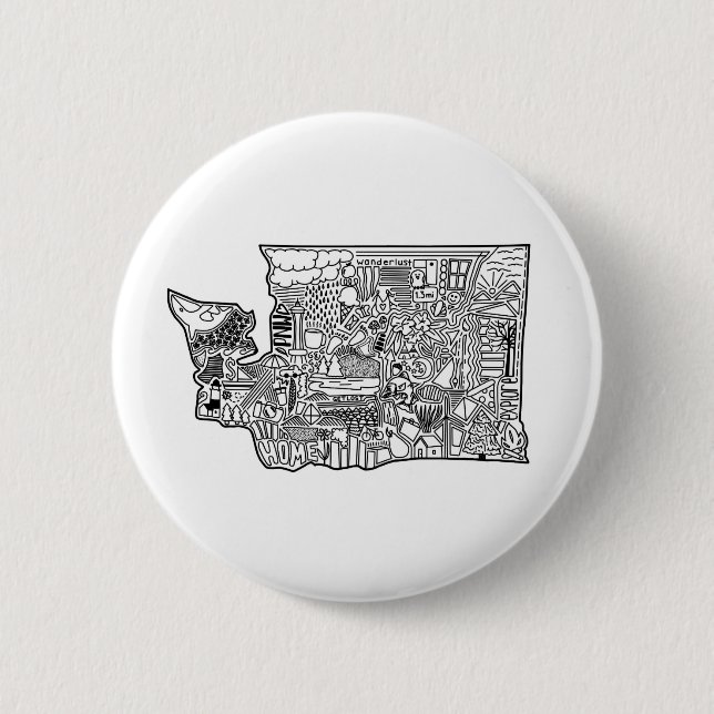 Washington Doodle Button (Front)