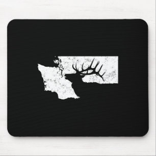Washington Elk Hunting T Shirt - Bull Elk State Sh Mouse Pad