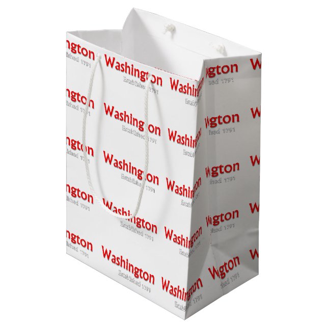 Washington Established Gift Bag Medium, Matte (Front Angled)