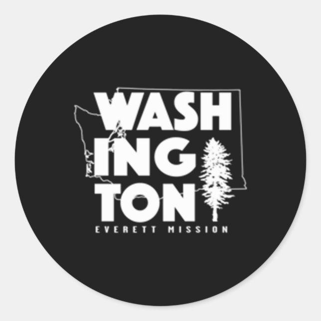 Washington Everett Mission Classic Round Sticker (Front)