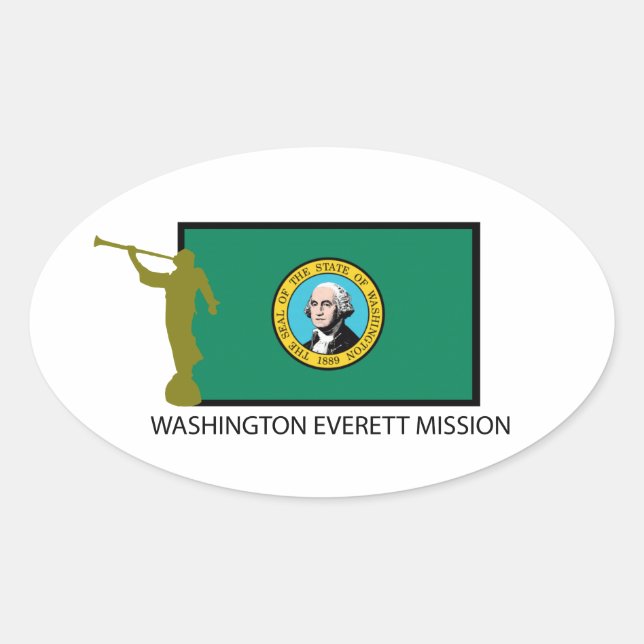 WASHINGTON EVERETT MISSION LDS CTR OVAL STICKER (Front)