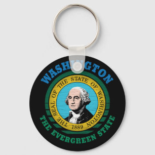 WASHINGTON EVERGREEN STATE FLAG KEYCHAIN