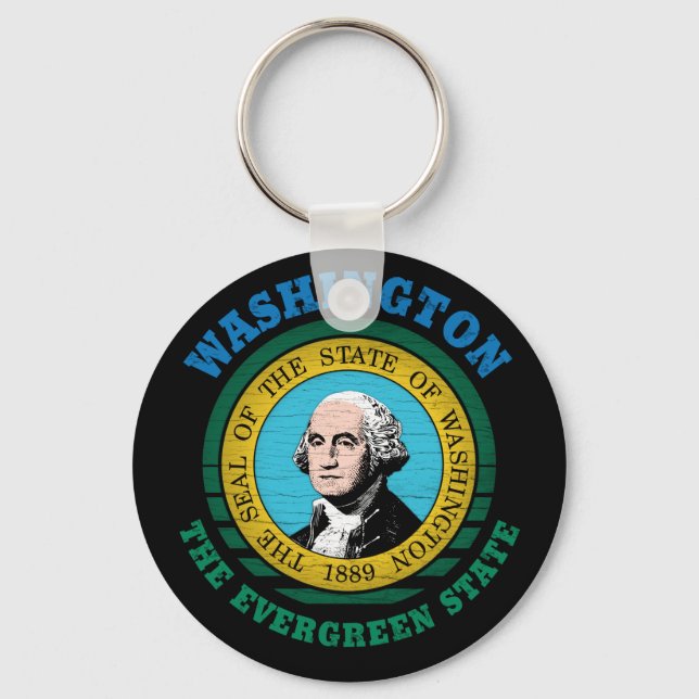 WASHINGTON EVERGREEN STATE FLAG KEYCHAIN (Front)