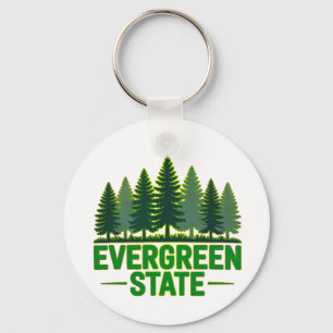 Washington Evergreen State Forest Nature Aesthetic Keychain