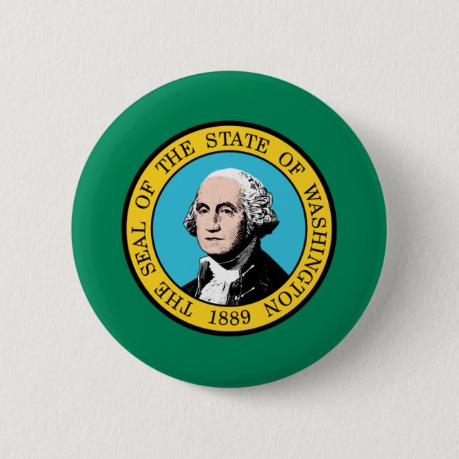 Washington Flag 2 Inch Round Button (Front)