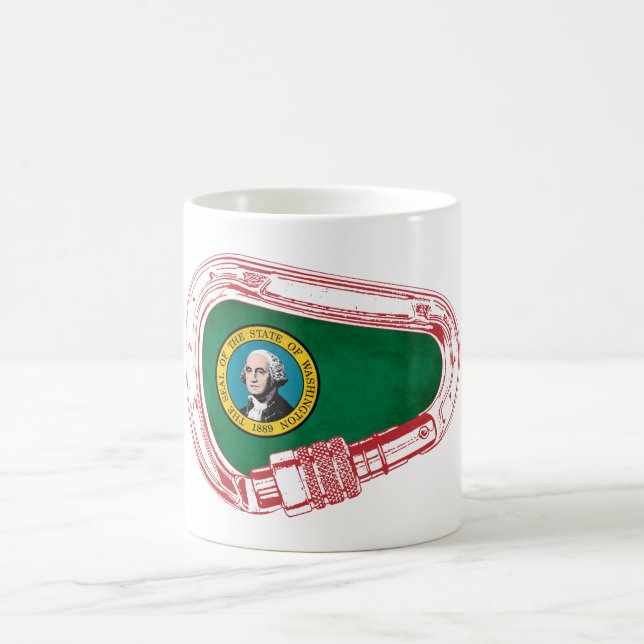 Washington Flag Climbing Carabiner Coffee Mug (Center)
