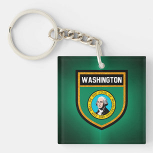 Washington Flag Keychain