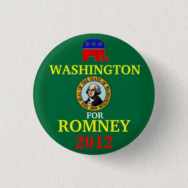 Washington for Romney 2012 1 Inch Round Button (Front)