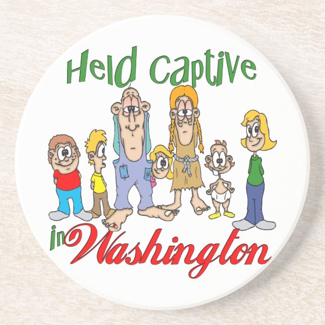Washington Funny Trailer Park Sandstone Coaster (Front)