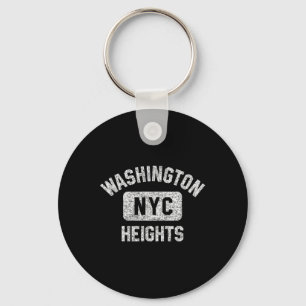 Washington Heights Nyc Gym Style Distressed White  Keychain