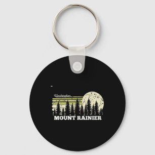 Washington Hiking Mount Rainier Trees Nature Fores Keychain