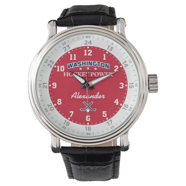 Washington Hockey Power 24 Hour Watch (Front)