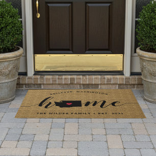 Washington Home State Personalized Doormat