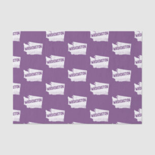 Washington Home Vintage Map Silhouette in White Tissue Paper
