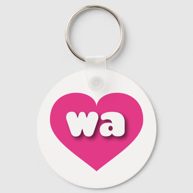 Washington hot pink heart - I love wa Keychain (Front)
