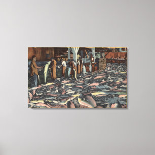 Washington - Interior View of a Salmon Canvas Print