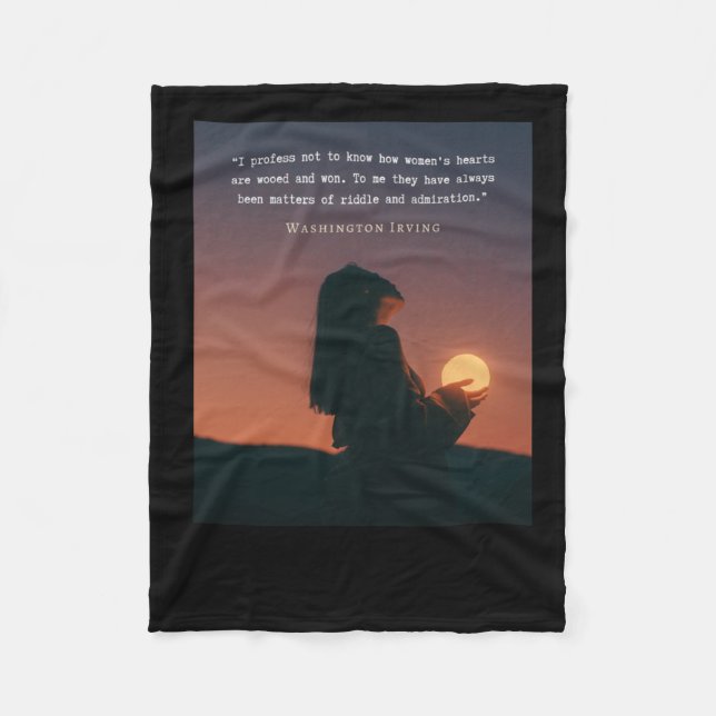 Washington Irving Quote I Profess Not To Know How  Fleece Blanket (Front)