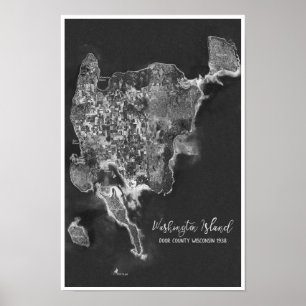 Washington Island Door County WI 1938 Aerial Photo Poster