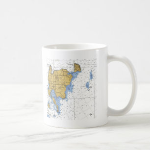 Washington Island, WI Nautical Chart Coffee Mug