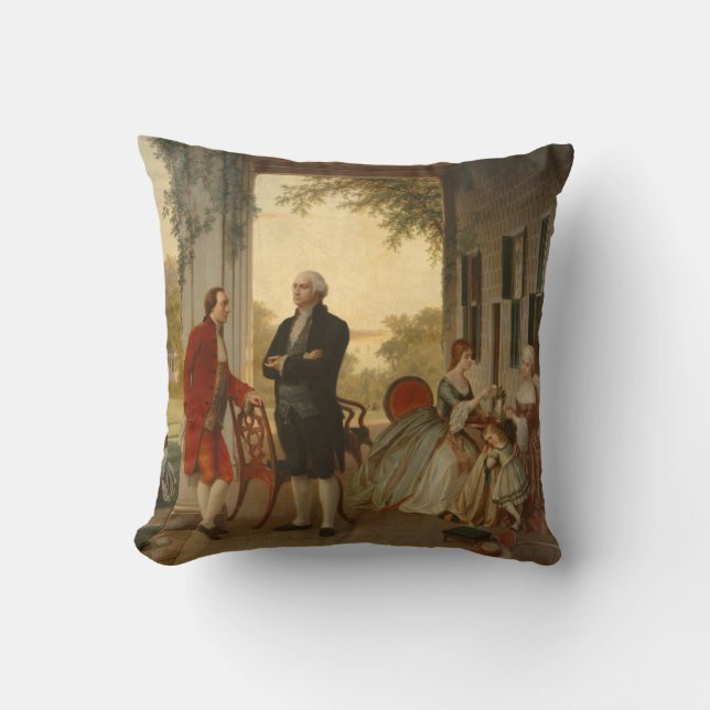 Washington & Lafayette at Mt. Vernon Pillow (Front)