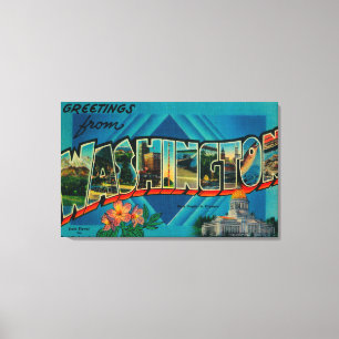 Washington - Large Letter Scenes 2 Canvas Print