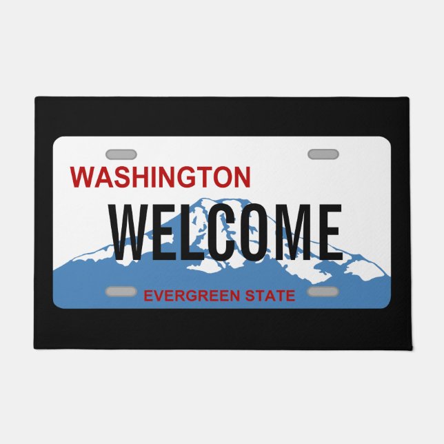 Washington license plate custom doormat (Front)