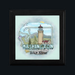 Washington Lighthouse Gift Box<br><div class="desc">Washington Lighthouse gift box by ArtMuvz Illustration. Matching Lighthouse apparel, Light house t-shirts, Lighthouses gifts. Lighthouse t-shirt, nautical and birthday gifts, lighthouse collector apparel. Lighthouse gifts are a great way to show someone you care, especially if they love the ocean, the coast, or lighthouses themselves. Lighthouses are iconic symbols of...</div>