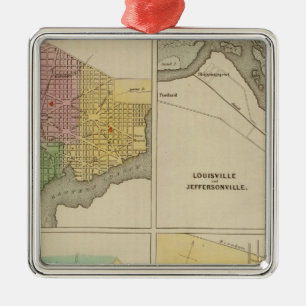 Washington Louisville and Jeffersonville Metal Ornament