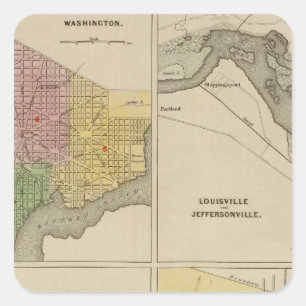 Washington Louisville and Jeffersonville Square Sticker
