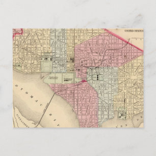 Washington Map by Mitchell Postcard