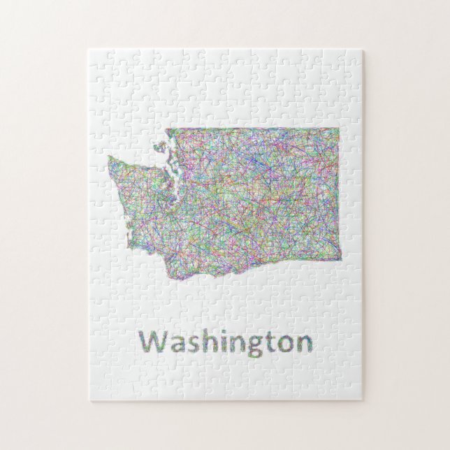 Washington map jigsaw puzzle (Vertical)