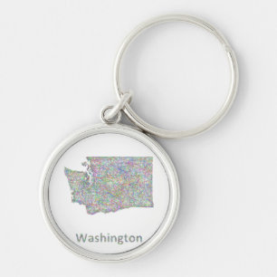 Washington map keychain