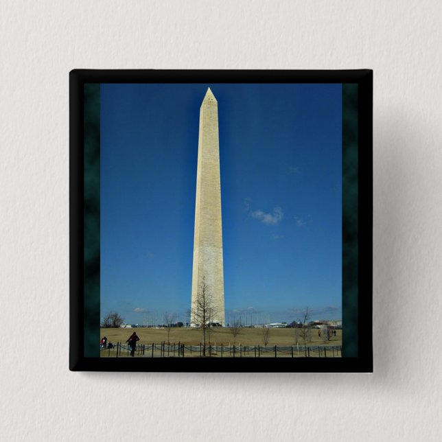 Washington Monument 2 Inch Square Button (Front)