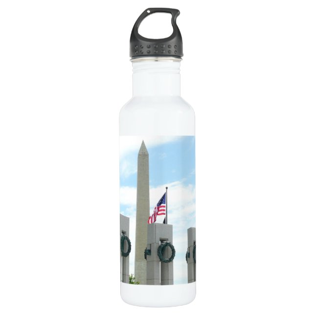 Washington Monument and WWII Memorial in DC 710 Ml Water Bottle (Front)