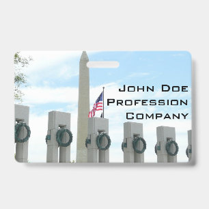 Washington Monument and WWII Memorial in DC Badge