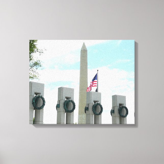 Washington Monument and WWII Memorial in DC Canvas Print (Front)
