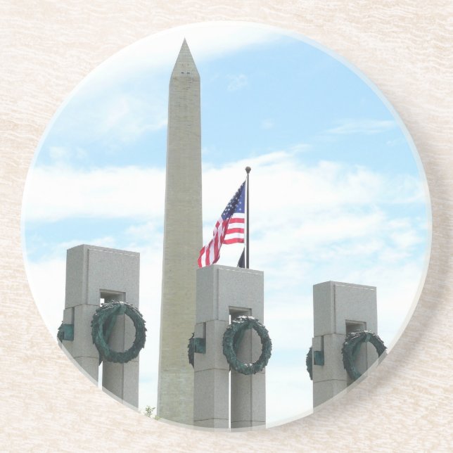 Washington Monument and WWII Memorial in DC Coaster (Front)
