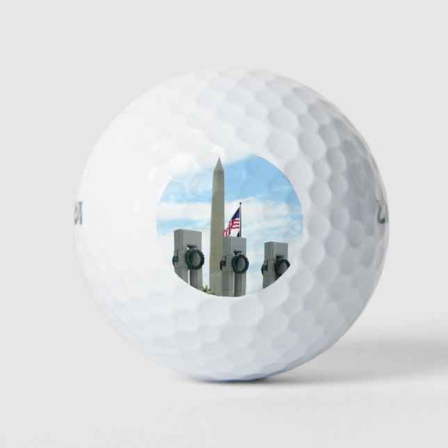 Washington Monument and WWII Memorial in DC Golf Balls (Front)