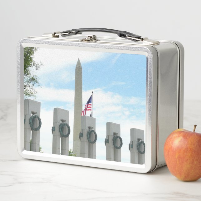 Washington Monument and WWII Memorial in DC Metal Lunch Box (In Situ)